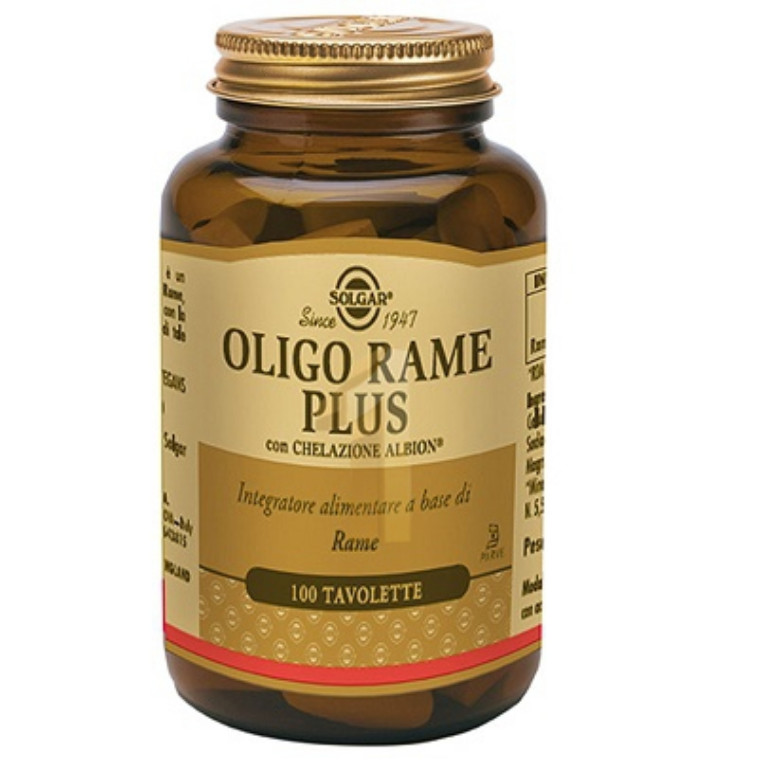 Solgar Oligo Rame Plus Integratore 100 tavolette Farmaciauno