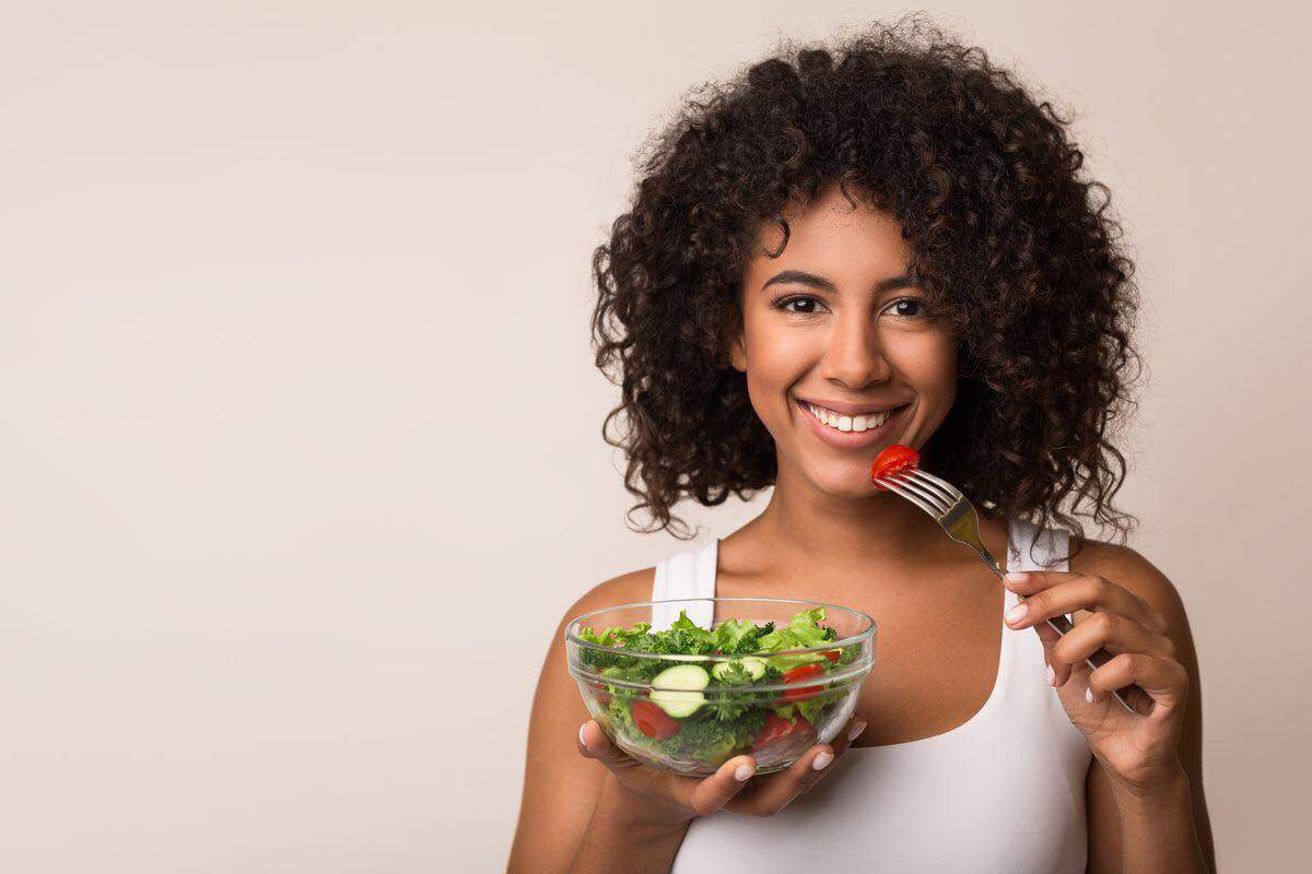 woman with salad