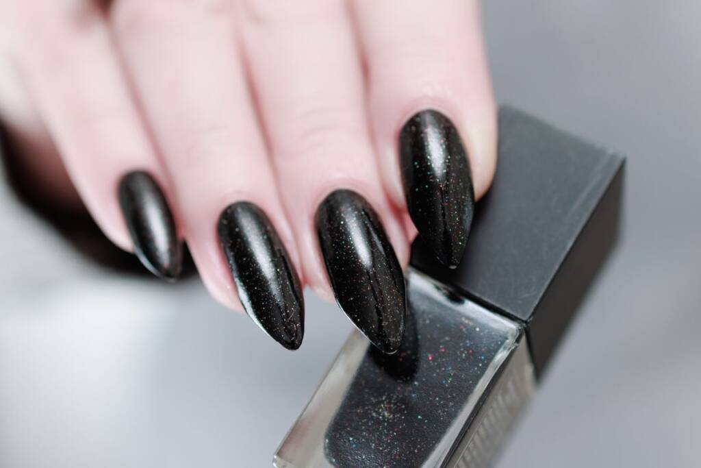 Black glitter nails