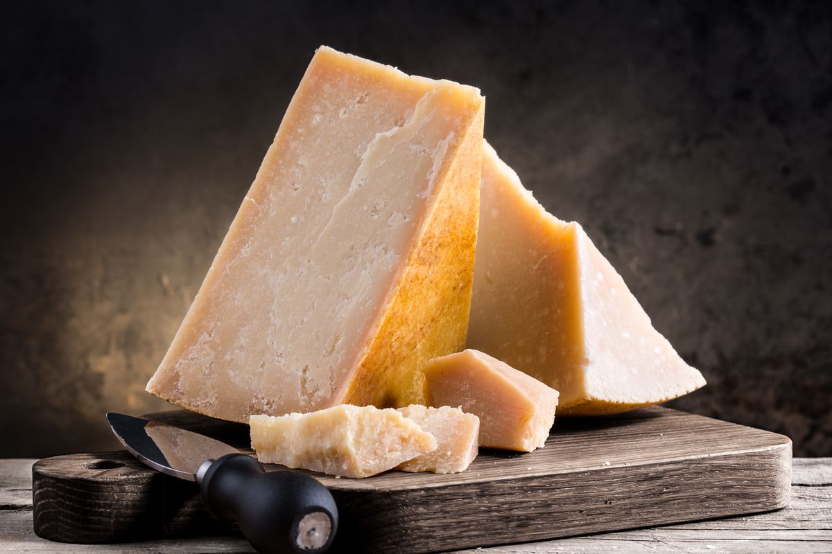 piece of parmesan cheese grana padano