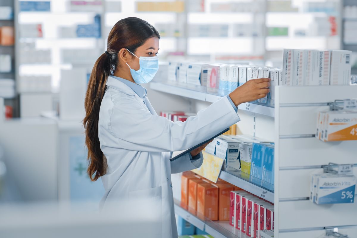 pharmacy pharmacist drugs shelves