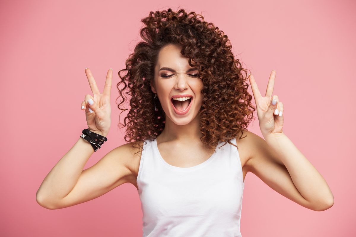 curly hair rock girl