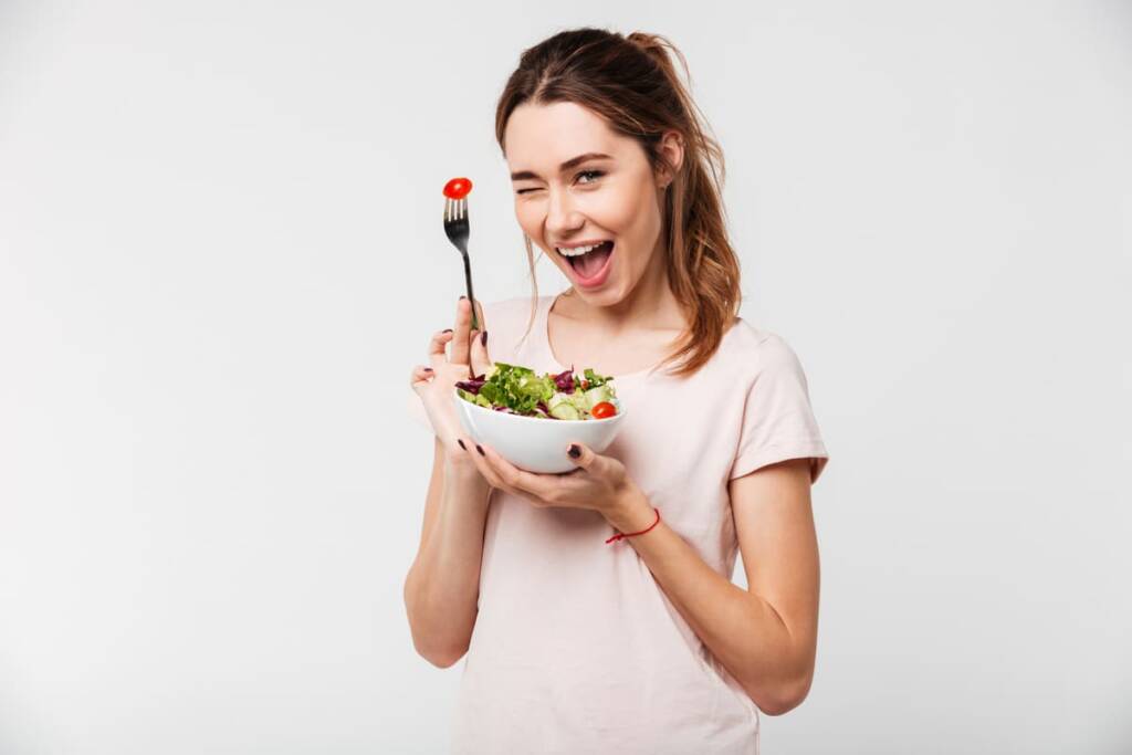 girl with salad